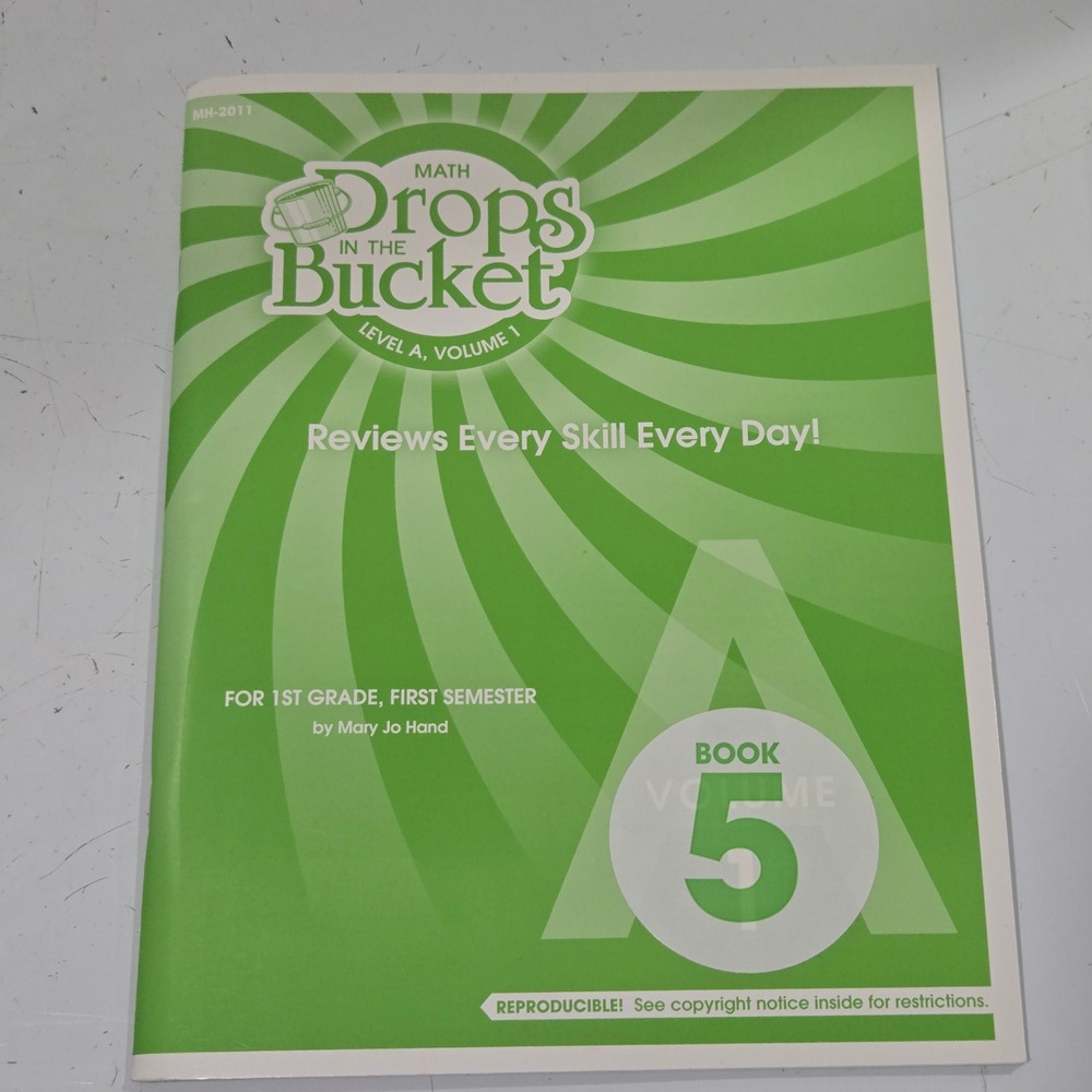 Math Drops in the Bucket Level A Volume 1 Book 5 1st Grade Mary Jo Hand Workbook
